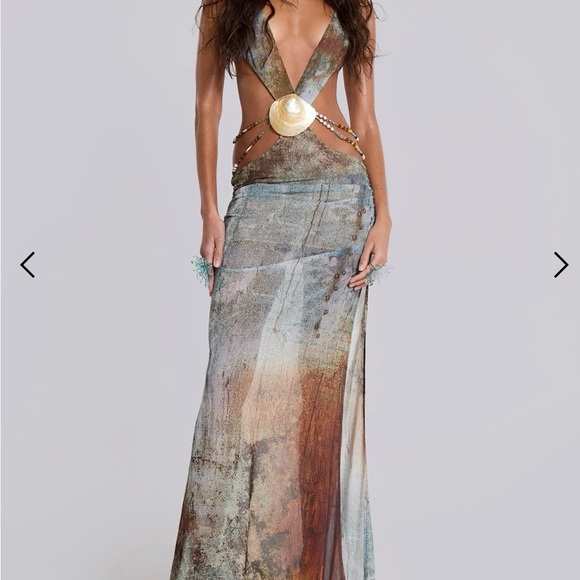 Jaded London Earthy Tones Backless Dress - Picture 5 of 7